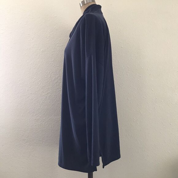 Pure Jill Navy Blue Ribbed Long Sleeve High Neck Modal Tunic Top NEW - XL - Picture 4 of 9